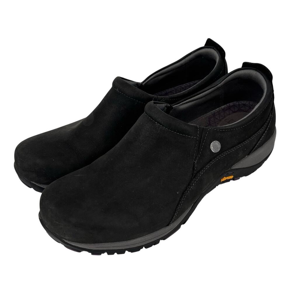 Dansko Patti Slip On Shoes Black Waterproof Leather Womens 9.5 Slip Resistant